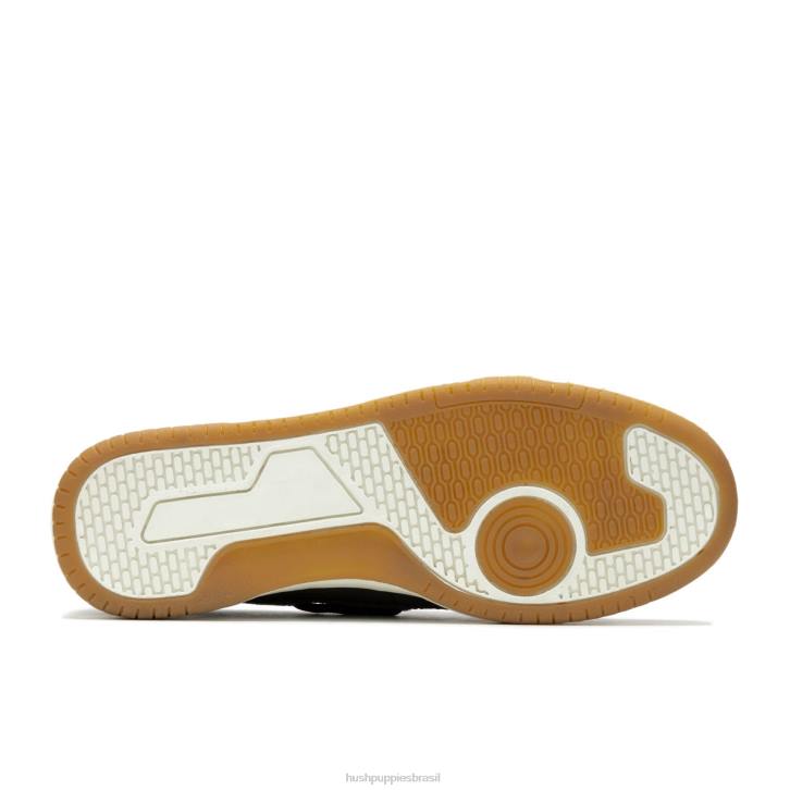 couro cinza escuro sapato de barco colton homens Hush Puppies mocassim ZZ6R345