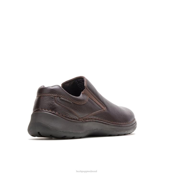 couro marrom escuro lunar ii homens Hush Puppies mocassim ZZ6R349