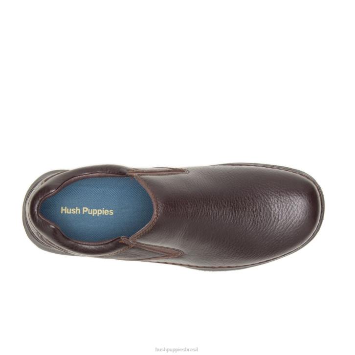 couro marrom escuro lunar ii homens Hush Puppies mocassim ZZ6R349