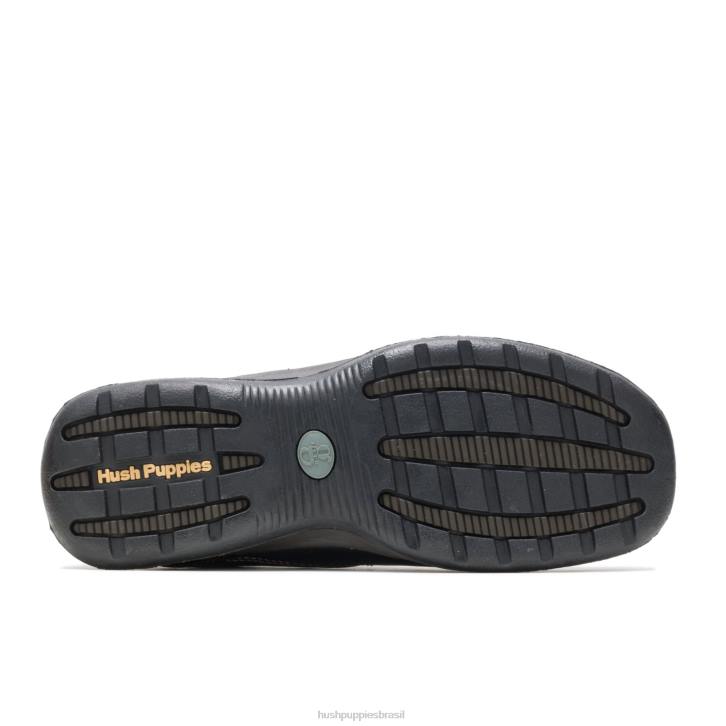 couro preto lunar ii homens Hush Puppies mocassim ZZ6R348