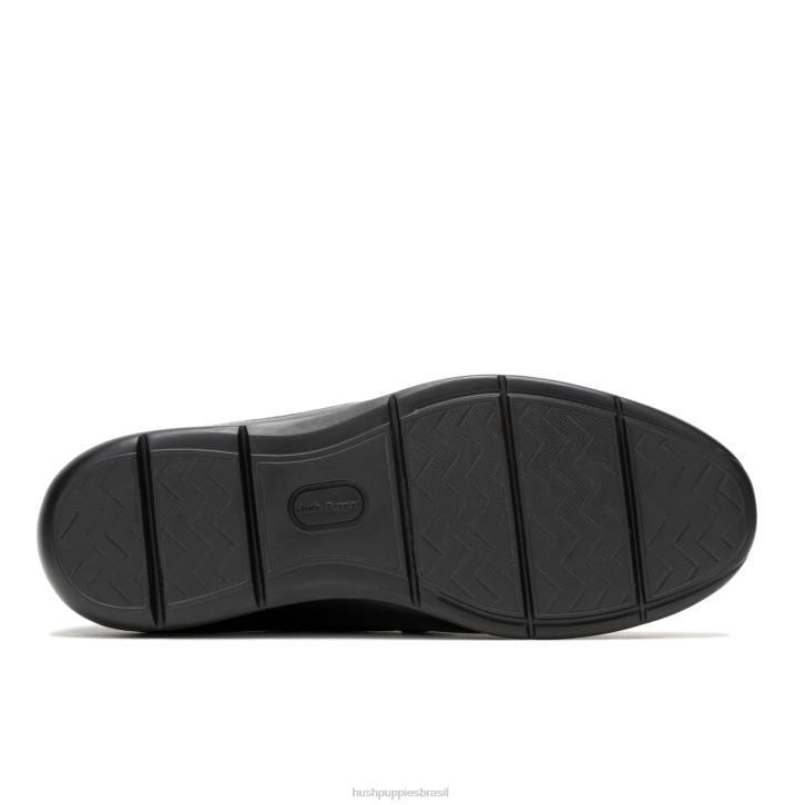 couro preto ousado mocassim juliano homens Hush Puppies mocassim ZZ6R306