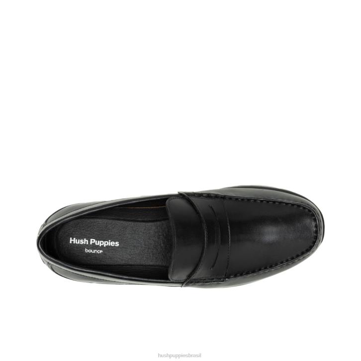 couro preto ousado mocassim juliano homens Hush Puppies mocassim ZZ6R306
