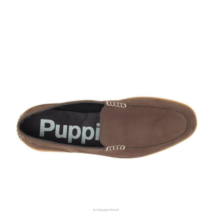 nubuck marrom escuro mocassim finley homens Hush Puppies mocassim ZZ6R310