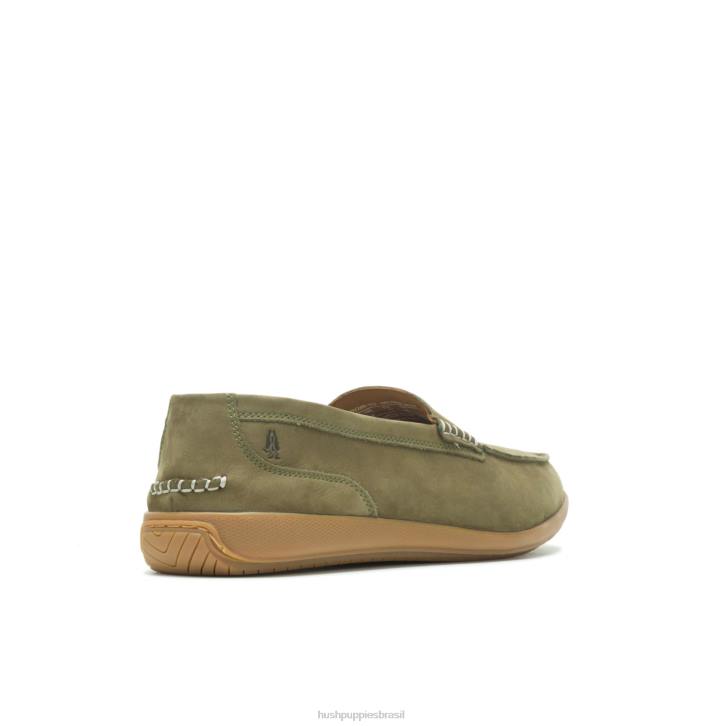 nubuck verde-oliva mocassim finley homens Hush Puppies mocassim ZZ6R314