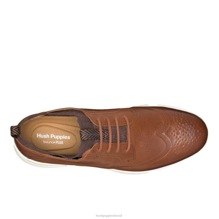 couro conhaque Bennet ponta de asa oxford homens Hush Puppies Oxford ZZ6R282