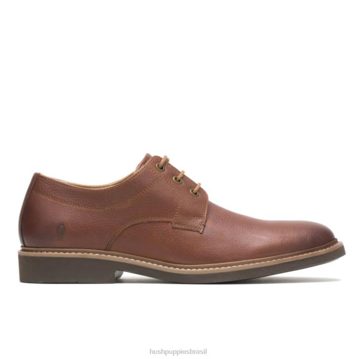 couro conhaque dedo do pé liso detroit oxford homens Hush Puppies Oxford ZZ6R295