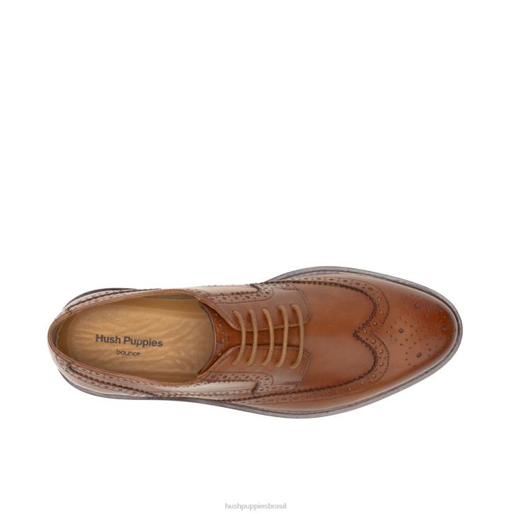 couro conhaque everett ponta de asa oxford homens Hush Puppies Oxford ZZ6R287