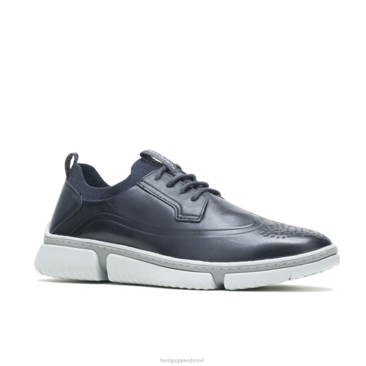 couro marinho Bennet ponta de asa oxford homens Hush Puppies Oxford ZZ6R298