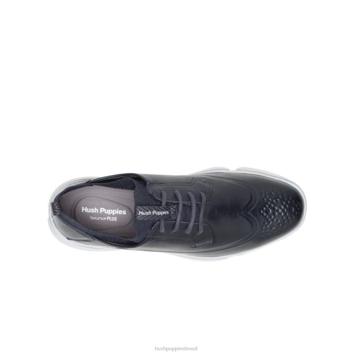 couro marinho Bennet ponta de asa oxford homens Hush Puppies Oxford ZZ6R298