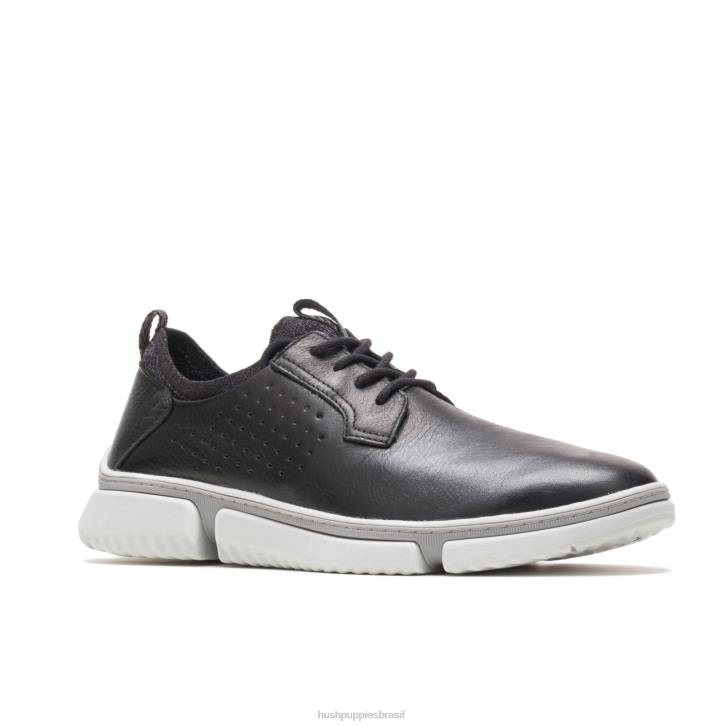 couro preto bennet bico liso oxford homens Hush Puppies Oxford ZZ6R297