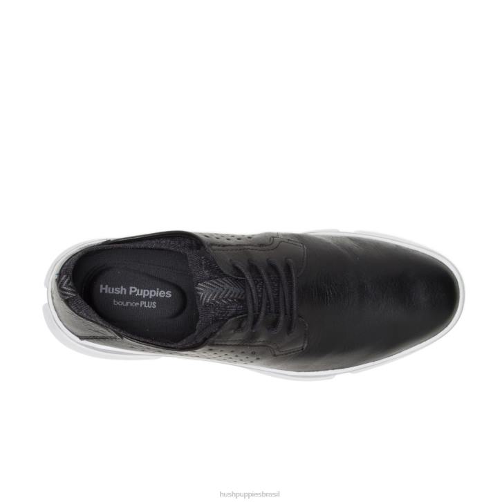 couro preto bennet bico liso oxford homens Hush Puppies Oxford ZZ6R297