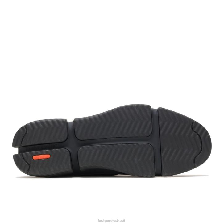 couro preto bennet sapatilha sem salto homens Hush Puppies Oxford ZZ6R284