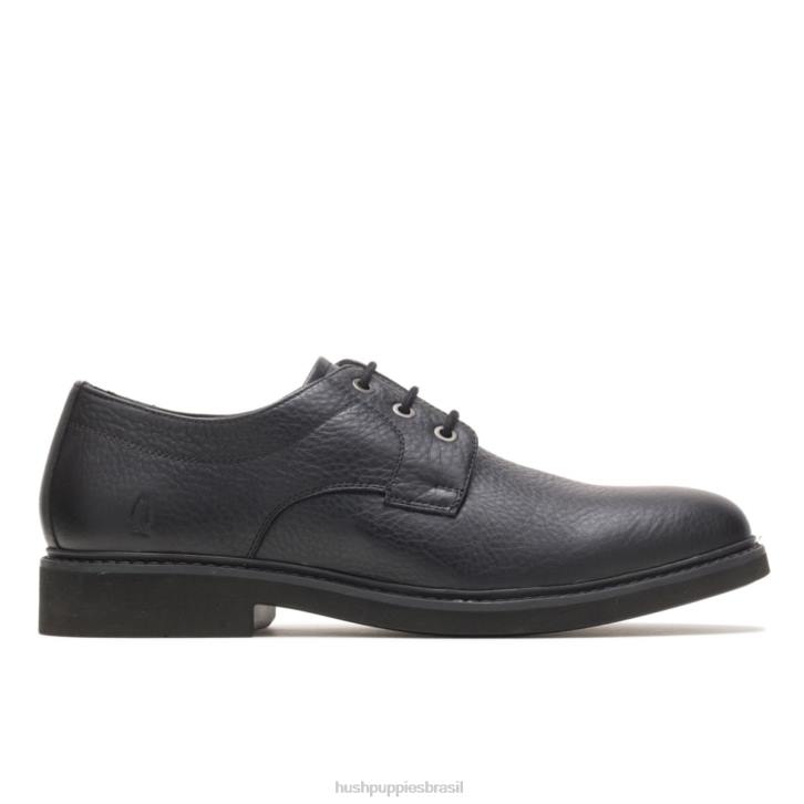 couro preto dedo do pé liso detroit oxford homens Hush Puppies Oxford ZZ6R296