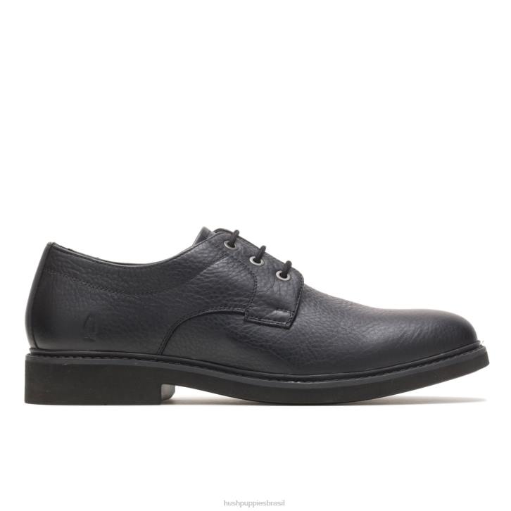 couro preto dedo do pé liso detroit oxford homens Hush Puppies Oxford ZZ6R296