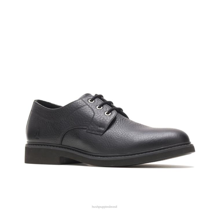 couro preto dedo do pé liso detroit oxford homens Hush Puppies Oxford ZZ6R296