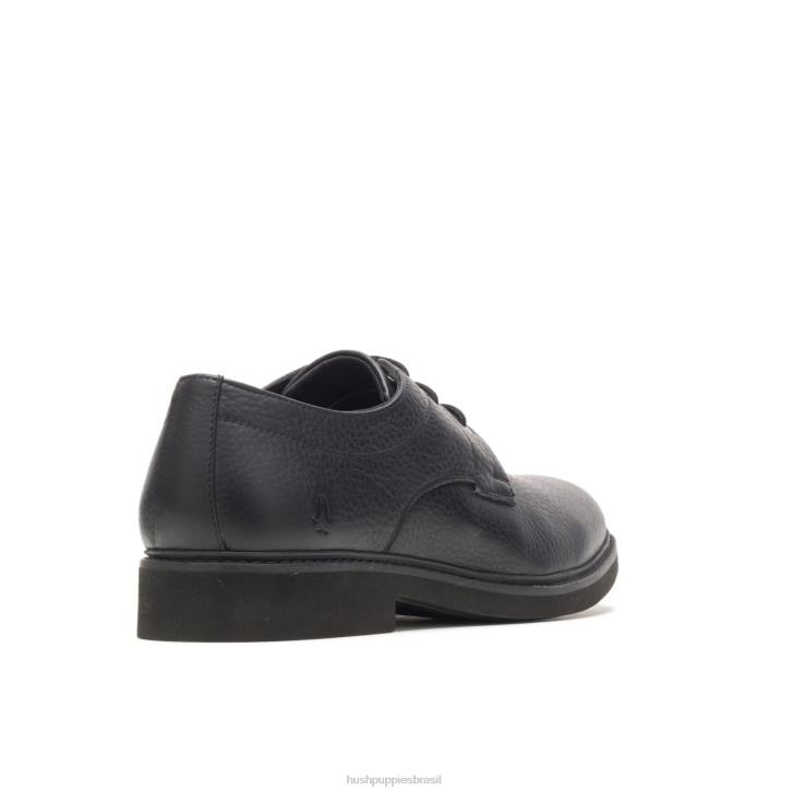 couro preto dedo do pé liso detroit oxford homens Hush Puppies Oxford ZZ6R296