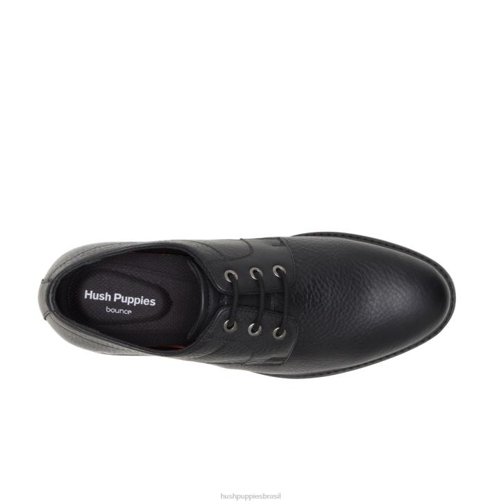 couro preto dedo do pé liso detroit oxford homens Hush Puppies Oxford ZZ6R296