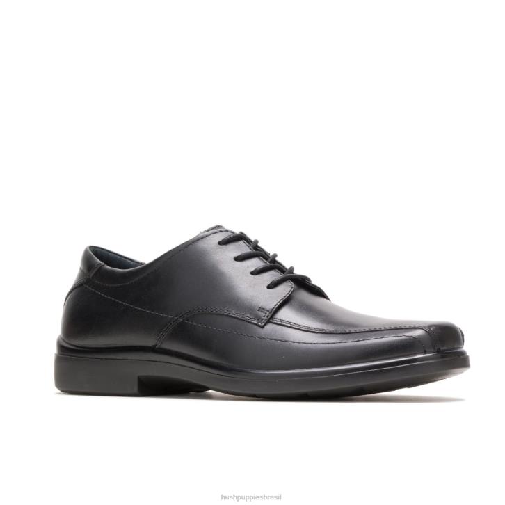couro preto risco homens Hush Puppies Oxford ZZ6R304