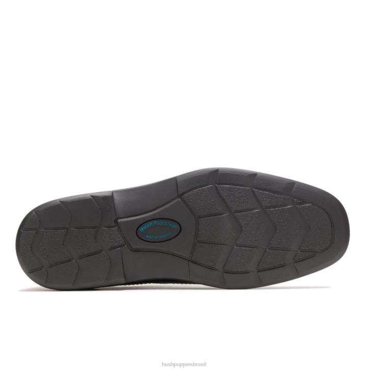 couro preto risco homens Hush Puppies Oxford ZZ6R304