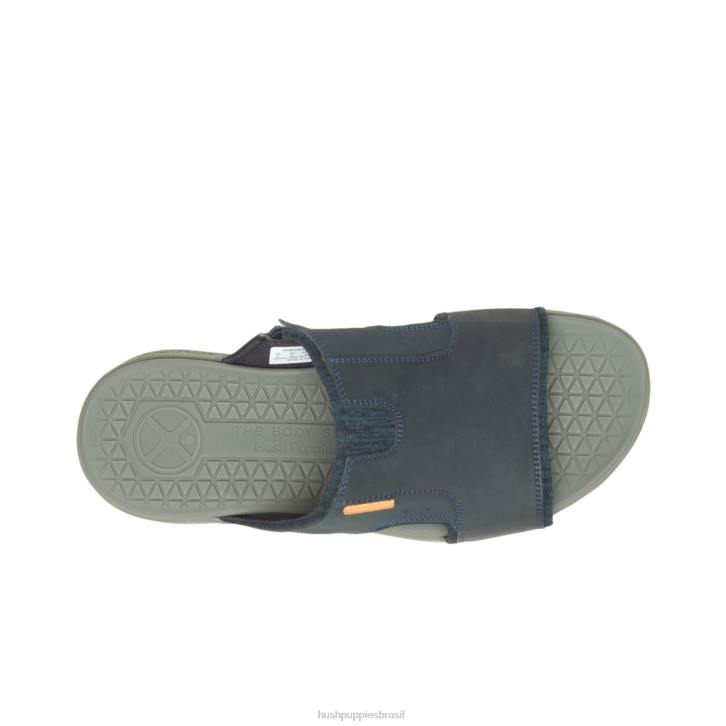 couro azul marinho ativar sandália deslizante homens Hush Puppies sandália ZZ6R318