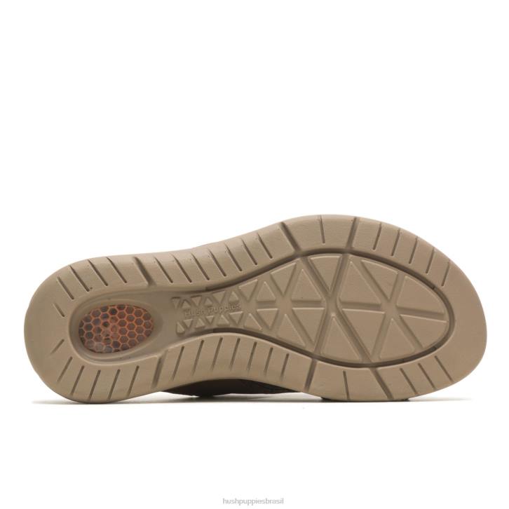couro marrom escuro ativar sandália deslizante homens Hush Puppies sandália ZZ6R317