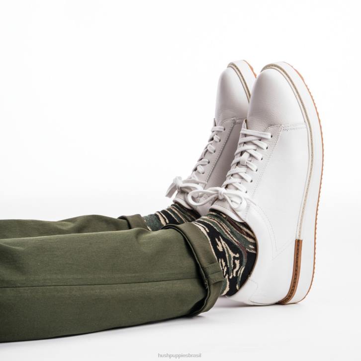 couro conhaque sapatilha de saúde homens Hush Puppies tênis ZZ6R324