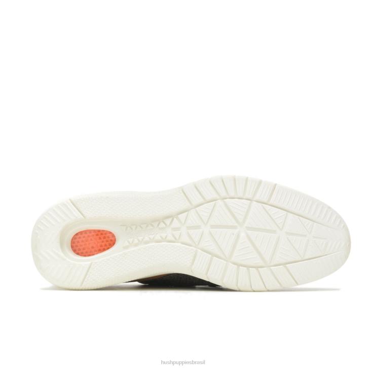 malha preta ousada avanço de malha com cadarço homens Hush Puppies tênis ZZ6R291