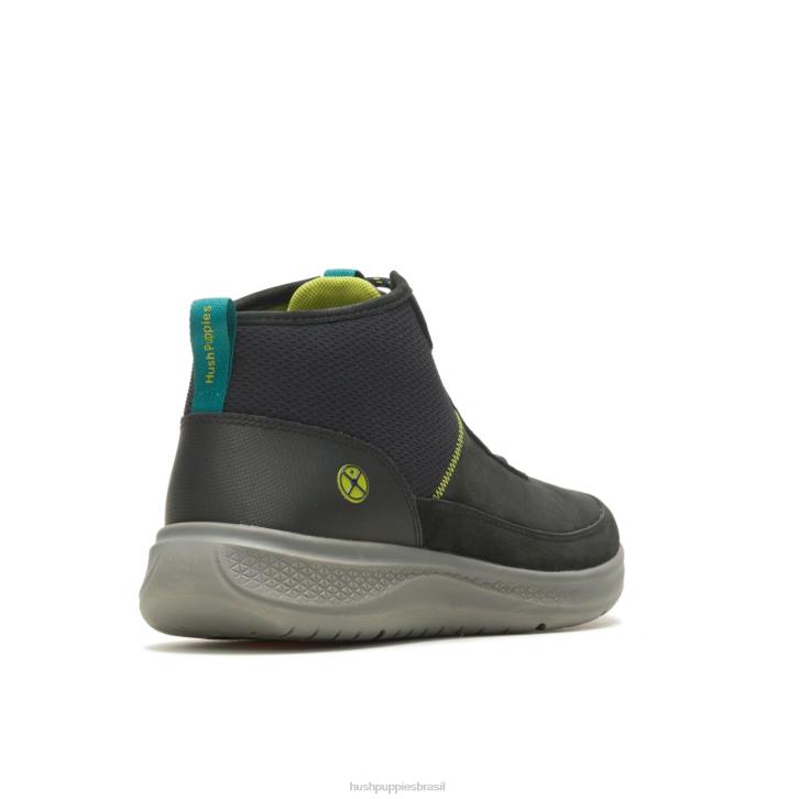 nubuck preto ousado elevar chukka homens Hush Puppies tênis ZZ6R341