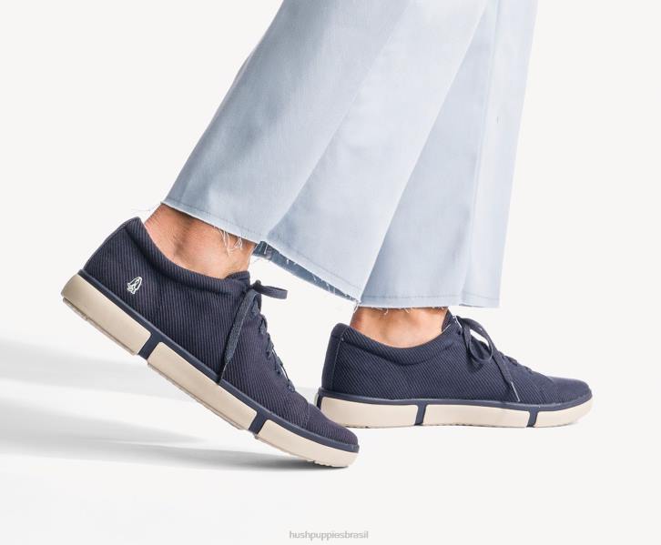 têxtil azul marinho briggs tênis bico fino homens Hush Puppies tênis ZZ6R293