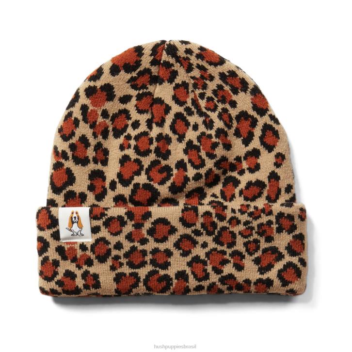 estampa de leopardo gorro de malha mulheres Hush Puppies gorro ZZ6R259