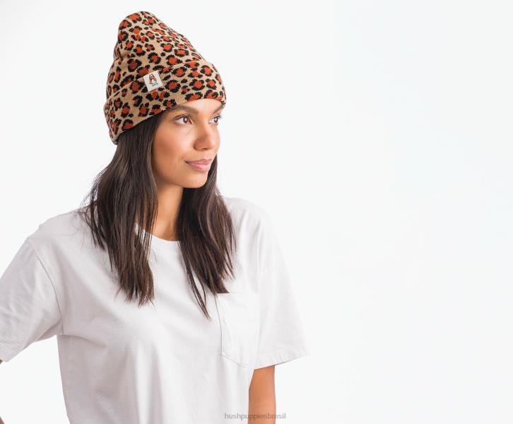estampa de leopardo gorro de malha mulheres Hush Puppies gorro ZZ6R259