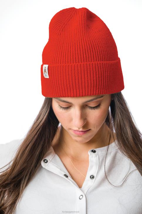 laranja tijolo gorro de malha mulheres Hush Puppies gorro ZZ6R255
