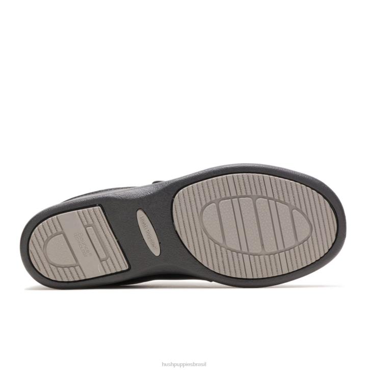 couro preto caminhante poderoso ii mulheres Hush Puppies sapatos de caminhada ZZ6R230