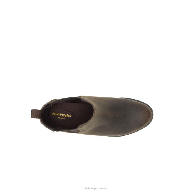 Couro Marrom bota chelsea hadley mulheres Hush Puppies bota ZZ6R152
