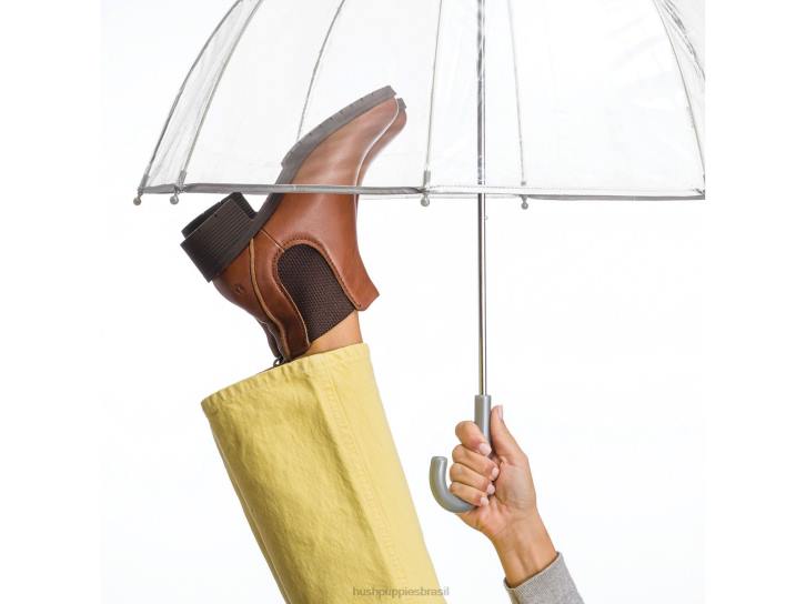 Couro Marrom bota chelsea hadley mulheres Hush Puppies bota ZZ6R152