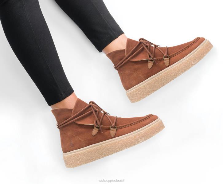 camurça conhaque bota de renda chukka bridget mulheres Hush Puppies bota ZZ6R176