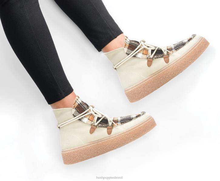 camurça creme de baunilha bota de renda chukka bridget mulheres Hush Puppies bota ZZ6R180