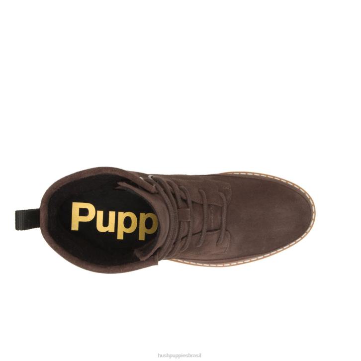 camurça marrom escuro bota de renda amelia mulheres Hush Puppies bota ZZ6R174