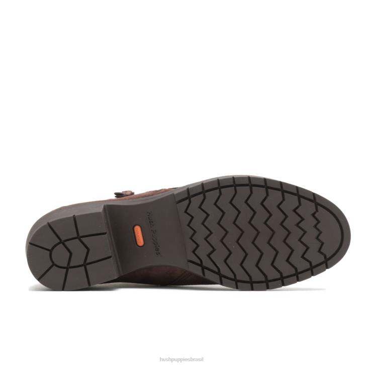 camurça marrom escuro bota hadley com zíper lateral mulheres Hush Puppies bota ZZ6R185