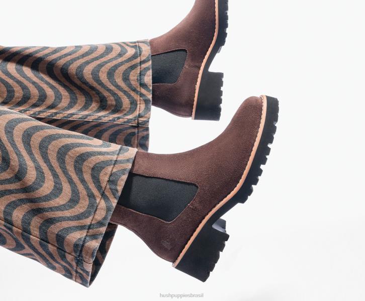 camurça preta ousada bota amelia chelsea mulheres Hush Puppies bota ZZ6R159
