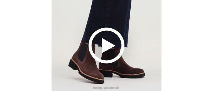 camurça preta ousada bota amelia chelsea mulheres Hush Puppies bota ZZ6R159