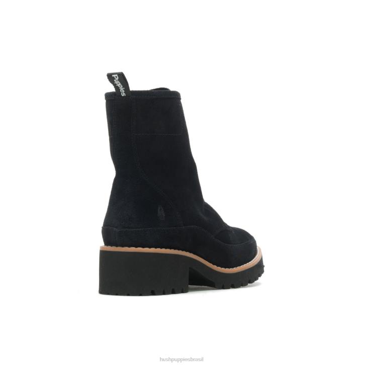 camurça preta ousada bota de renda amelia mulheres Hush Puppies bota ZZ6R175