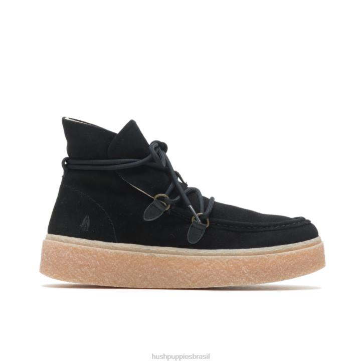 camurça preta ousada bota de renda chukka bridget mulheres Hush Puppies bota ZZ6R178