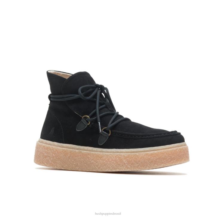 camurça preta ousada bota de renda chukka bridget mulheres Hush Puppies bota ZZ6R178