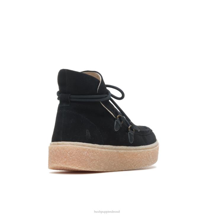 camurça preta ousada bota de renda chukka bridget mulheres Hush Puppies bota ZZ6R178