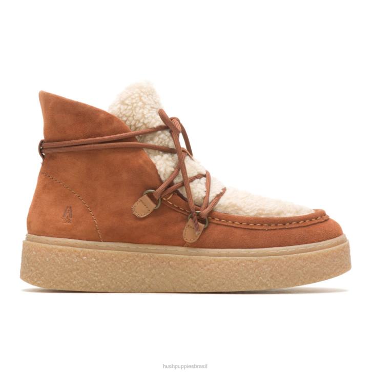 conhaque aconchegante bota de renda chukka bridget mulheres Hush Puppies bota ZZ6R179