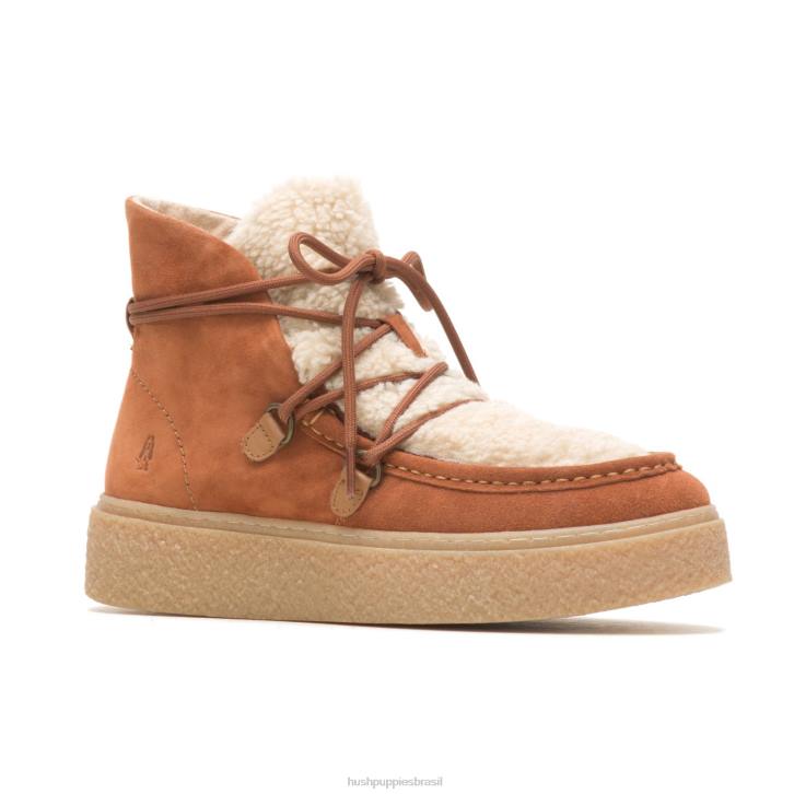 conhaque aconchegante bota de renda chukka bridget mulheres Hush Puppies bota ZZ6R179