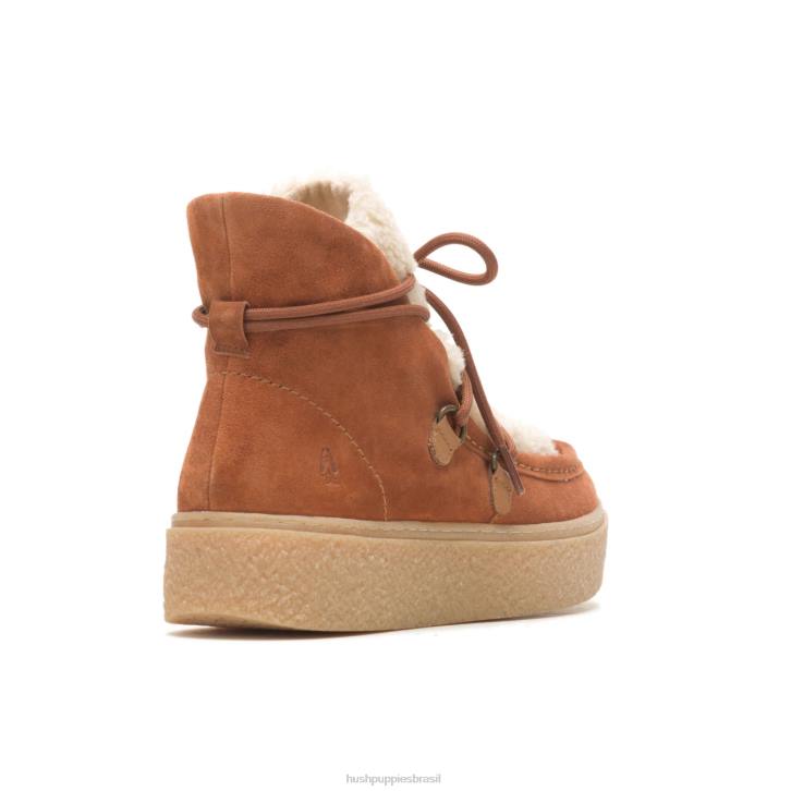 conhaque aconchegante bota de renda chukka bridget mulheres Hush Puppies bota ZZ6R179