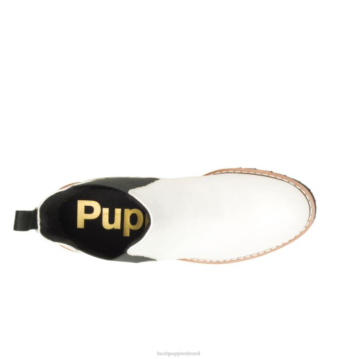 couro creme de baunilha bota amelia chelsea mulheres Hush Puppies bota ZZ6R160