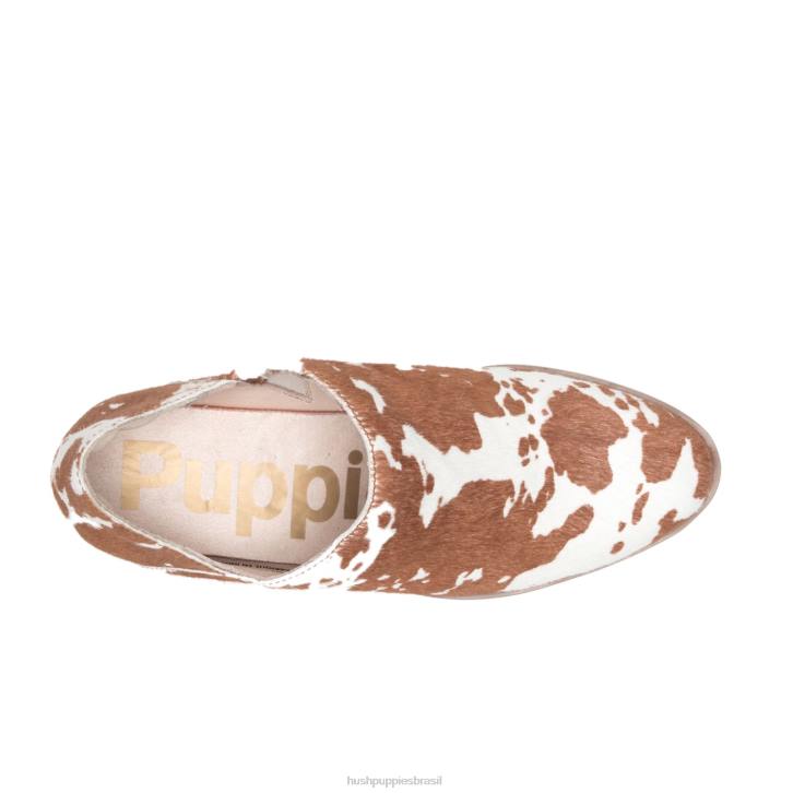 couro de impressão de vaca sienna shootie mulheres Hush Puppies bota ZZ6R186